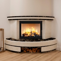 Портал для каміна Bravo Осло Botticino + Verde Guatemala мармур бежевий/зелений прямий з балкою Портал для каміна Bravo Осло Botticino + Verde Guatemala мармур бежевий/зелений прямий з балкою