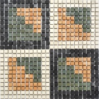 Мозаика из керамогранита Kotto Ceramica MI7 DE 173 Salino\Dorato\Terraverde\Nero 300x300х10 (кубик 10x10)
