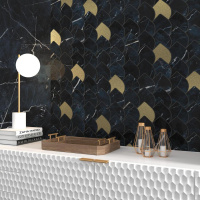 Мозаїка Dune 188717 Black Calacatta 28.5*25.5 чорна під мармур глянцева керамічна