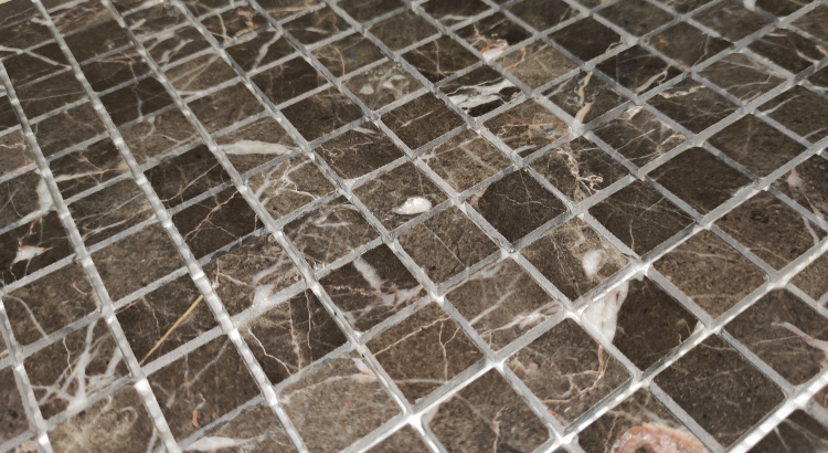 Мозаїка з мармуру D-CORE ZM-8813M Marron Emperador 20x20x4 (305x305) мм глянцева на сітці