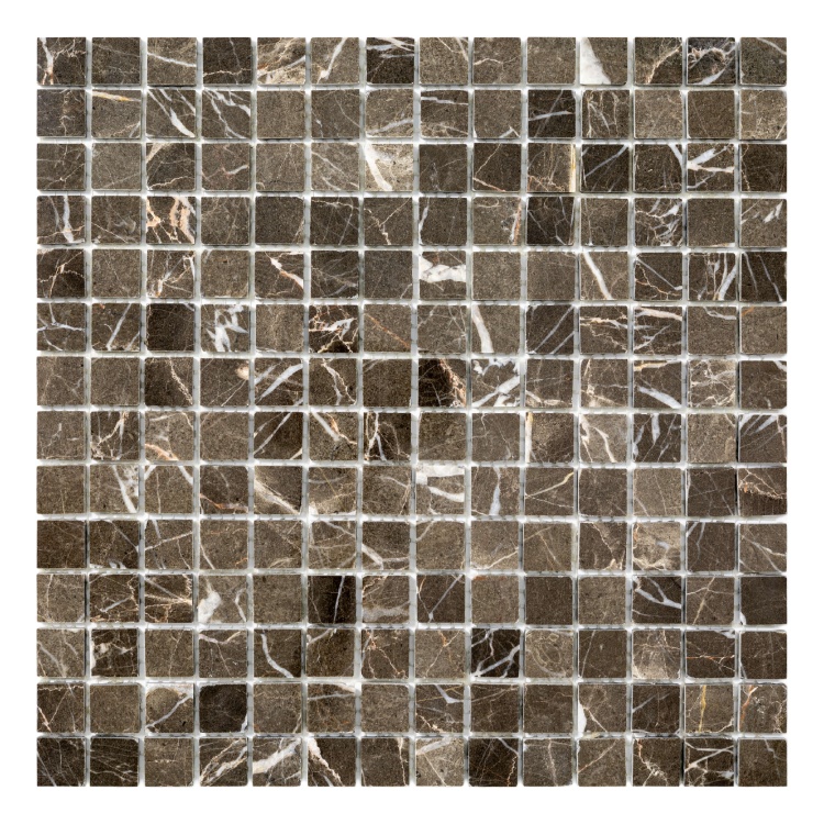 Мозаїка з мармуру D-CORE ZM-8813M Marron Emperador 20x20x4 (305x305) мм глянцева на сітці