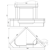 Портал для каміна Bravo Баварія Botticino мармур + Atem White кварц бежевий/білий кутовий