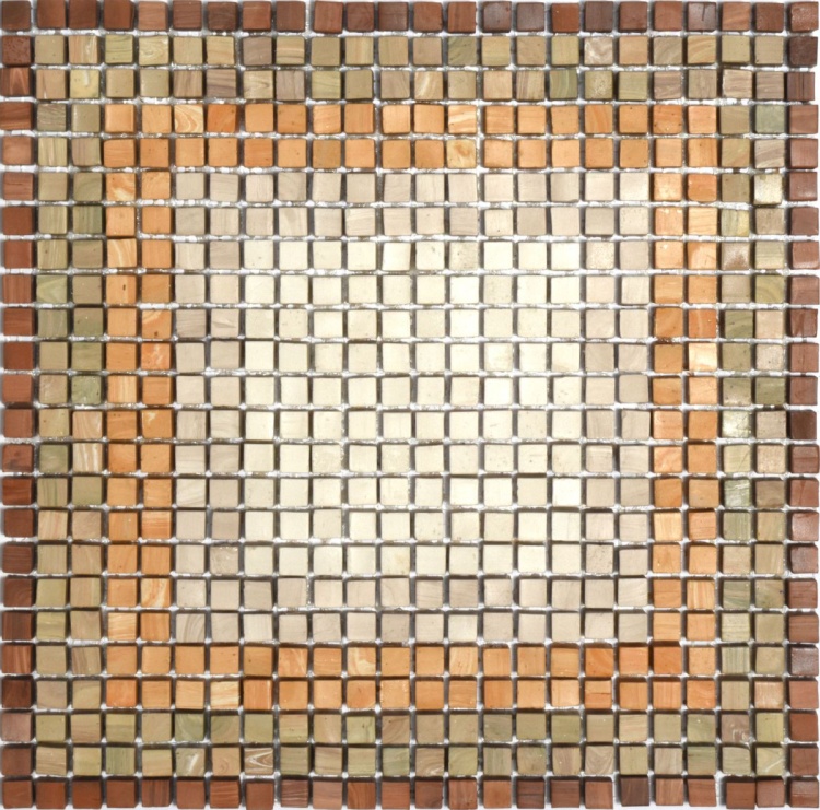 Мозаика из керамогранита Kotto Ceramica MI7 DE 202 Sabbia\Solare\Dorato\Muschiato\Noce 300x300х10 (кубик 10x10)