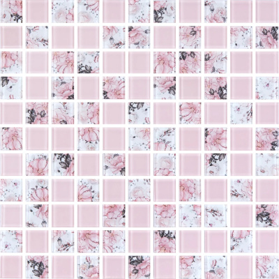 Мозаїка скляна Kotto Ceramica GMP 0825008 С2 print 8/pink w 300 x 300 х 8 ( 25 х 25 )