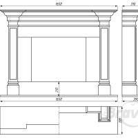 Портал для каміна Bravo Стокгольм Polaris + Nero Marquina мармур білий/чорний прямий Портал для каміна Bravo Стокгольм Polaris + Nero Marquina мармур білий/чорний прямий