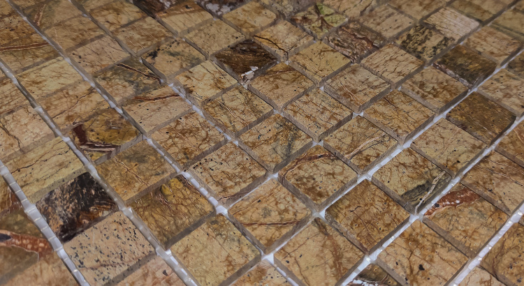 Мозаїка з мармуру D-CORE ZM-8815M Bidassar Brown 20x20x4 (305x305) мм глянцева на сітці