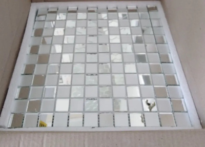 Мозаїка дзеркальна DecorStoneHub Zs-2x2-ZS срібляста з сатином 274х274 мм шахівниця для робочої зони