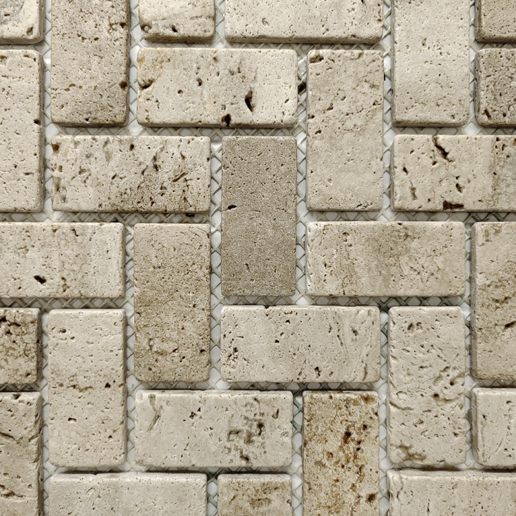 Мозаика из травертина Матовая МКР-5СВ (47x23) Travertine Classic