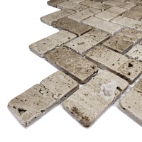 Мозаика из травертина Матовая МКР-5СВ (47x23) Travertine Classic Мозаика из травертина Матовая МКР-5СВ (47x23) Travertine Classic