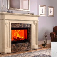 Портал для каміна Bravo Клайпеда Polaris + Nero Marquina мармур білий/чорний прямий Портал для каміна Bravo Клайпеда Polaris + Nero Marquina мармур білий/чорний прямий