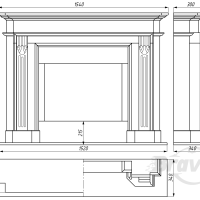 Портал для каміна Bravo Клайпеда Polaris + Nero Marquina мармур білий/чорний прямий Портал для каміна Bravo Клайпеда Polaris + Nero Marquina мармур білий/чорний прямий