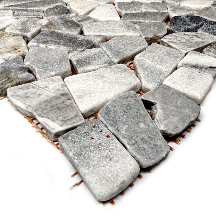 Мозаїка з мармуру Матова МКР-ХСВ (хаотична) White Mix