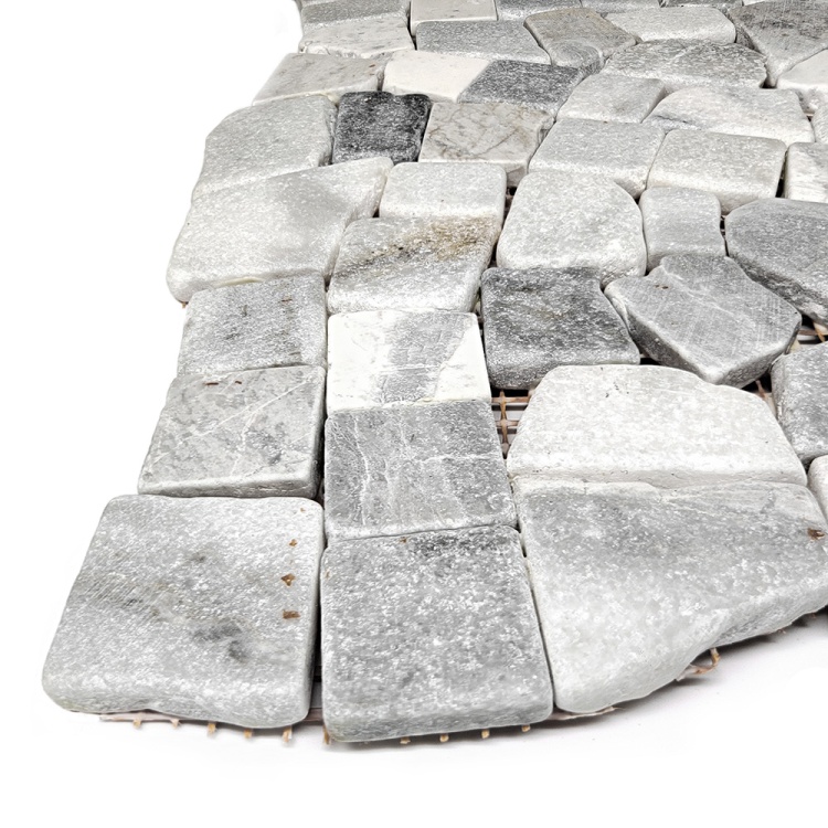 Мозаїка з мармуру Матова МКР-ХСВ (хаотична) White Mix