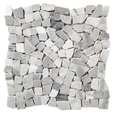 Мозаїка з мармуру Матова МКР-ХСВ (хаотична) White Mix