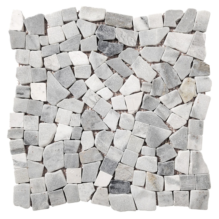 Мозаїка з мармуру Матова МКР-ХСВ (хаотична) White Mix