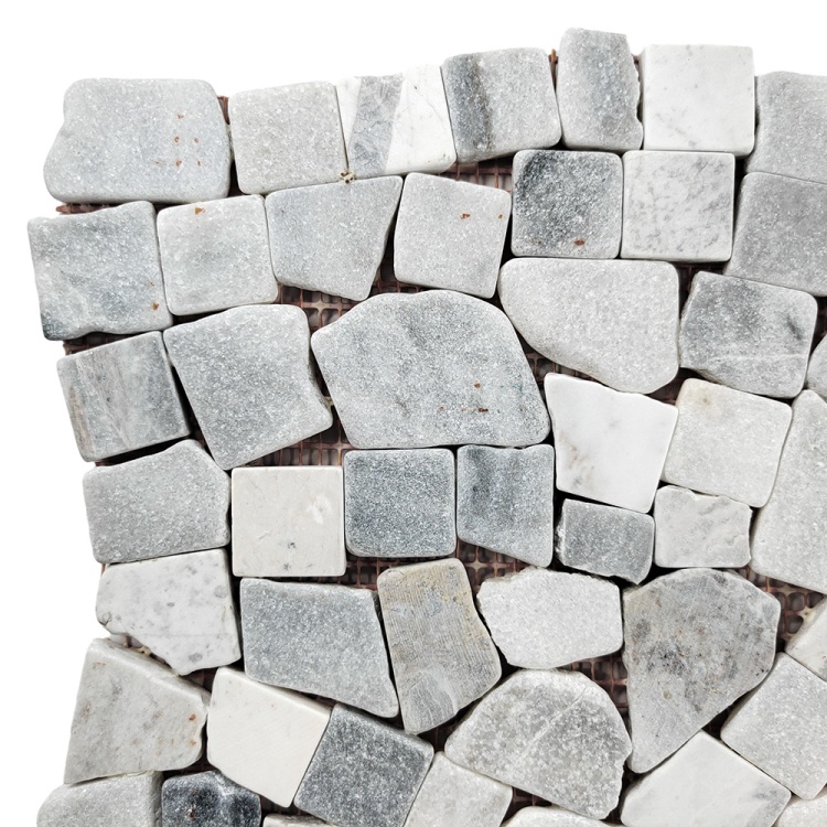 Мозаїка з мармуру Матова МКР-ХСВ (хаотична) White Mix