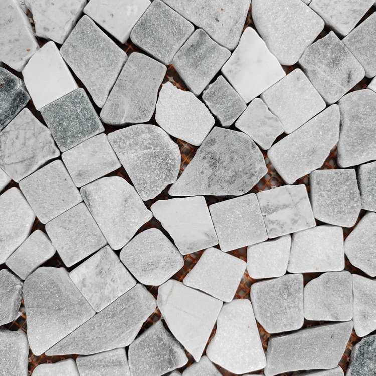 Мозаїка з мармуру Матова МКР-ХСВ (хаотична) White Mix