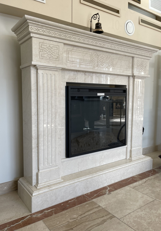 Портал для каміна Bravo Александрія Botticino мармур бежевий прямий