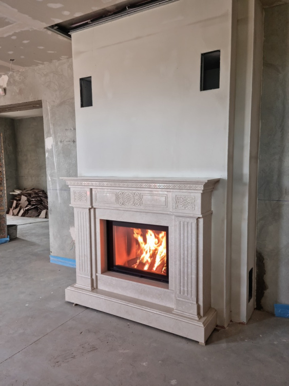 Портал для каміна Bravo Александрія Botticino мармур бежевий прямий