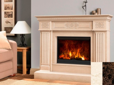 Портал для каміна Bravo Александрія Botticino мармур бежевий прямий