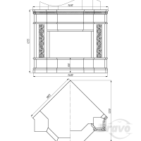 Портал для камина Bravo Милано Volakas мрамор белый угловой