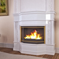 Портал для камина Bravo Милано Volakas мрамор белый угловой