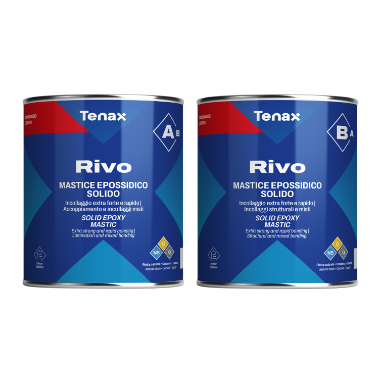 Клей епоксідний Tenax Rivo A+B бежевий 2 л густий морозостійкий для каменю агломерату кераміки