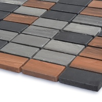 Мозаїка з керамограніту Kotto Ceramica MI7 CS 305 Bucchero \ Noce \ Nero (прямокутник 2.3 x 4.6) 300 x 300