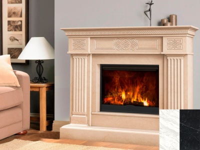 Портал для каміна Bravo Александрія Volakas мармур білий прямий