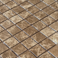 Мозаїка з мармуру D-CORE ZM-8819M Emperador Light 20x20x4 (305x305) мм глянцева на сітці