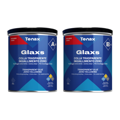 Клей эпоксидный Tenax Glaxs (A+B) прозрачный 2 кг, гелеобразный морозостойкий нежелтеющий для камня, агломерата, керамики