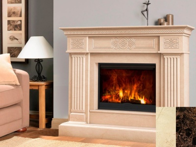 Портал для каміна Bravo Александрія Crema Marfil мармур бежевий прямий