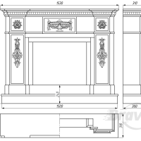 Портал для каміна Bravo Неаполь Botticino мармур бежевий прямий Портал для каміна Bravo Неаполь Botticino мармур бежевий прямий