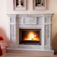 Портал для каміна Bravo Неаполь Polaris мармур білий кутовий