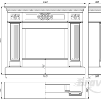 Портал для каміна Bravo Александрія Polaris мармур білий прямий Портал для каміна Bravo Александрія Polaris мармур білий прямий