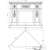 Портал для каміна Bravo Неаполь Volakas мармур білий кутовий