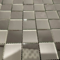 Мозаїка дзеркальна DecorStoneHub Zs-3838-SZ срібляста з сатином 318х318 мм шаховий стиль для офсісу Мозаїка дзеркальна DecorStoneHub Zs-3838-SZ срібляста з сатином 318х318 мм шаховий стиль для офсісу