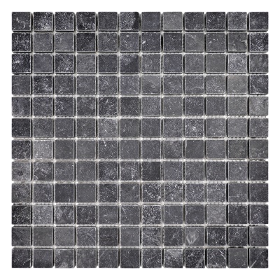 Черная мраморная мозаика матовая МКР-2СВ 195