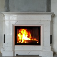 Портал для каміна Bravo Мадрид Polaris мармур білий прямий