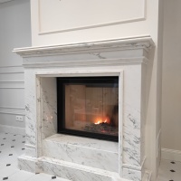 Портал для каміна Bravo Мадрид Polaris мармур білий прямий Портал для каміна Bravo Мадрид Polaris мармур білий прямий