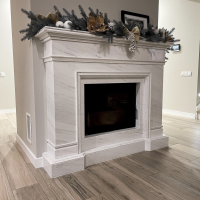 Портал для каміна Bravo Мадрид Polaris мармур білий прямий