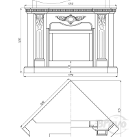 Портал для каміна Bravo Барселона Crema Marfil + Emperador Dark мармур бежевий/коричневий кутовий Портал для каміна Bravo Барселона Crema Marfil + Emperador Dark мармур бежевий/коричневий кутовий