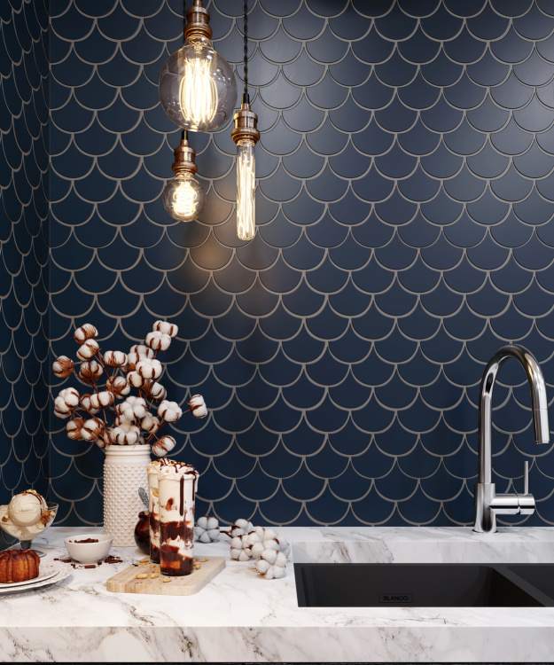 Мозаїка керамічна Kotto Ceramica SCALES SC 6008 Steel Blue 240 x 240 x 9 (0,037 m.2)