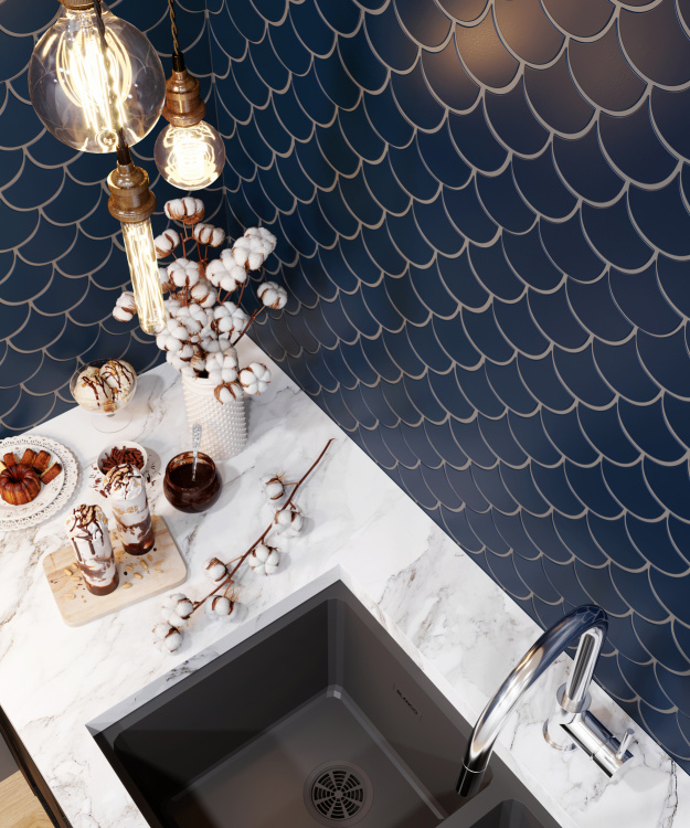 Мозаїка керамічна Kotto Ceramica SCALES SC 6008 Steel Blue 240 x 240 x 9 (0,037 m.2)