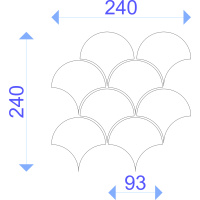 Мозаїка керамічна Kotto Ceramica SCALES SC 6008 Steel Blue 240 x 240 x 9 (0,037 m.2)