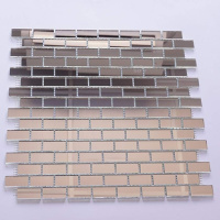 Мозаїка дзеркальна DecorStoneHub Zs-brik-Z срібляста 338х318 мм цегляна кладка для спальні та ванної Мозаїка дзеркальна DecorStoneHub Zs-brik-Z срібляста 338х318 мм цегляна кладка для спальні та ванної