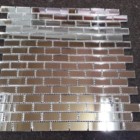 Мозаїка дзеркальна DecorStoneHub Zs-brik-Z срібляста 338х318 мм цегляна кладка для спальні та ванної Мозаїка дзеркальна DecorStoneHub Zs-brik-Z срібляста 338х318 мм цегляна кладка для спальні та ванної
