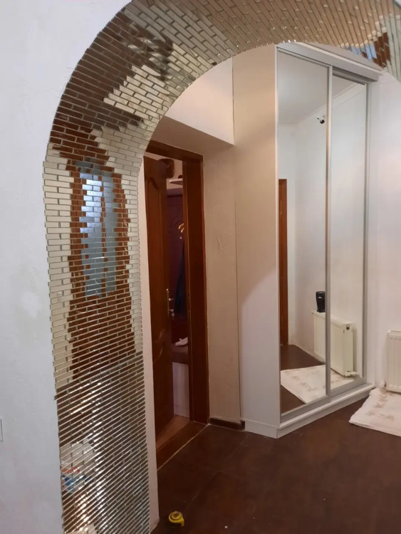 Мозаїка дзеркальна DecorStoneHub Zs-brik-Z срібляста 338х318 мм цегляна кладка для спальні та ванної