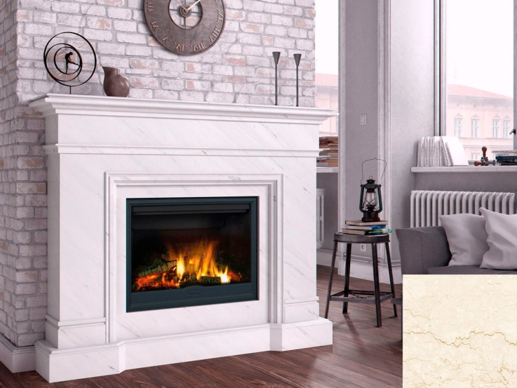 Портал для каміна Bravo Мадрид Botticino мармур бежевий прямий