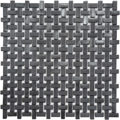 Мозаика из керамогранита Kotto Ceramica MI7 10200506C Nero 300x300х10 (прямоугольник 10x20)